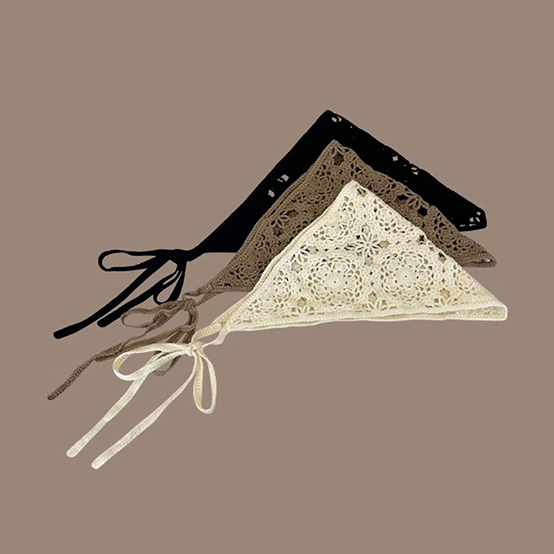 Bandana floral fait à la main pour femme, foulard de tête, écharpe de cheveux au crochet, bandeau de sauna photo de voyage, accessoires turban