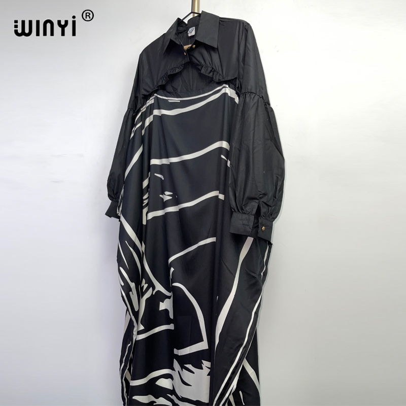 Robe longue en soie imprimée style moyen-orient, caftan, maxi, ample, style bohémien, pour la plage, collection printemps, recommandé par des blogueurs