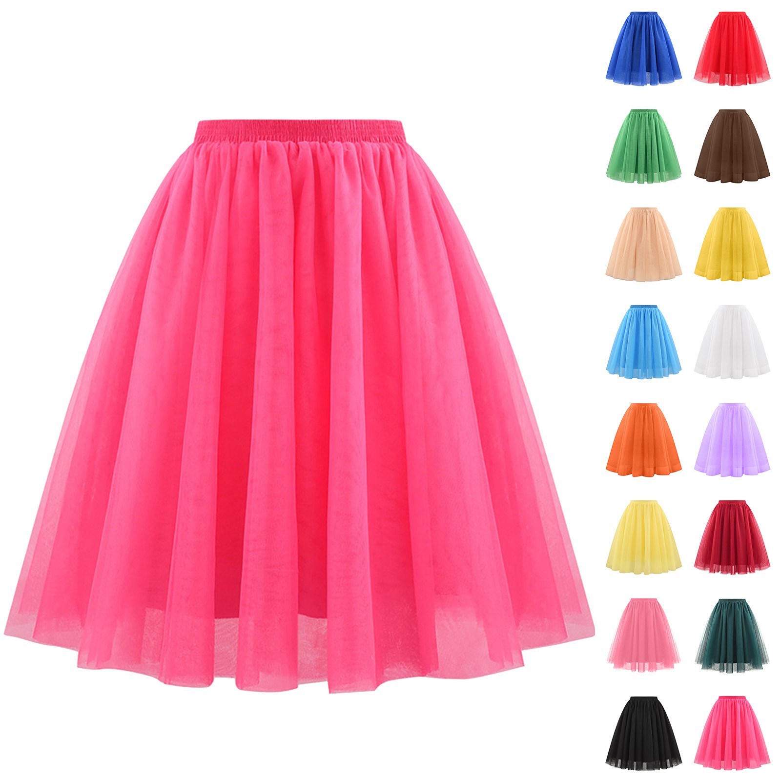 Jupe Tutu pour femmes, jupe rétro de fête en Tulle, jupon Rockabilly, sous-jupe, robe de danse, jupe en maille Cosplay, années 50