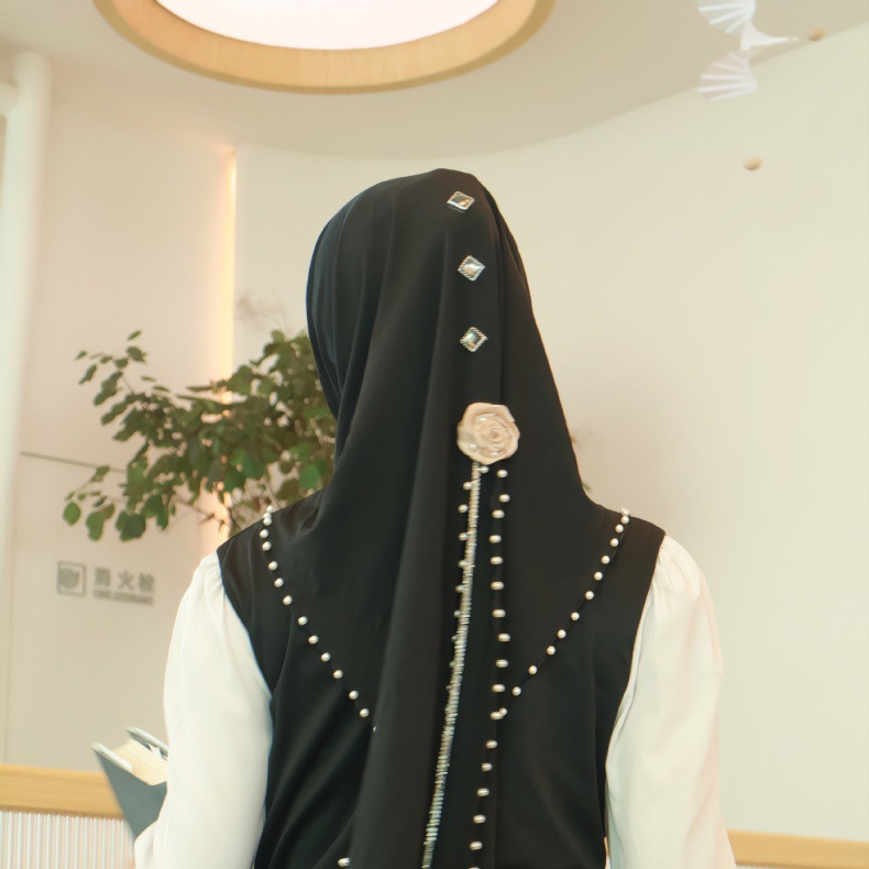 Écharpe de Sauna Perlée à la Mode pour Femme, Hijab Instantané Direct, Arabe, Islamique, tiens imar, Abaya, Châles, Turban