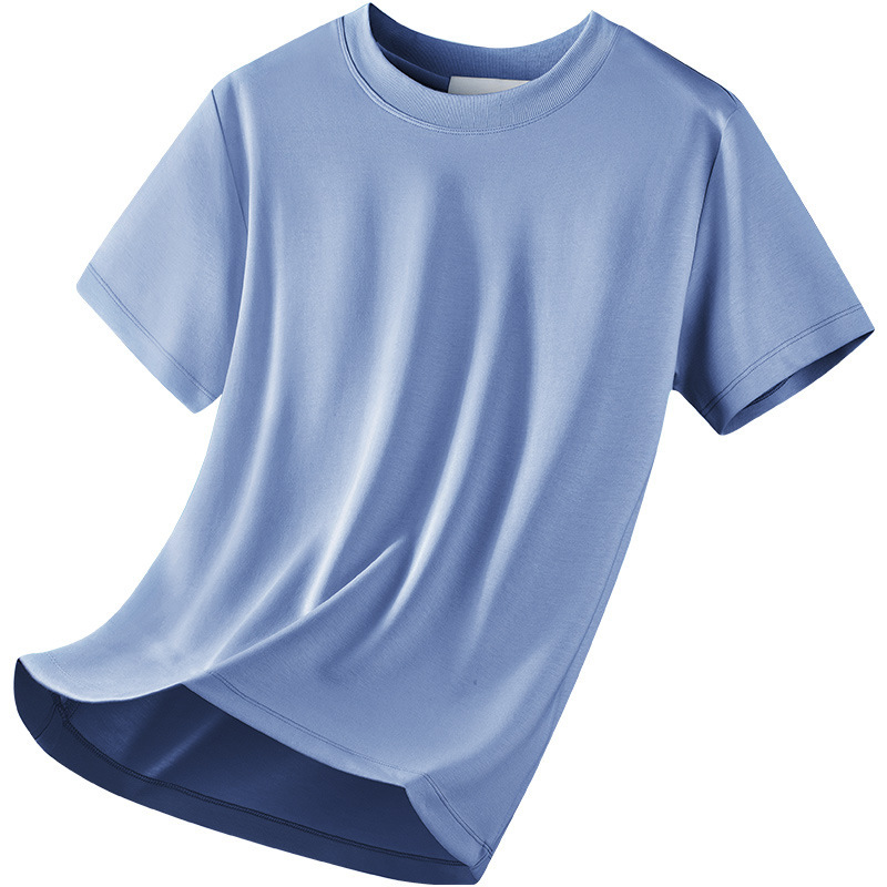 60S 47% Modal 47% Cotton Short Sleeve T-shirt Men 2025 Summer Slim Fit Solid Color Cool Feeling Tees Casual White Black Tshirt