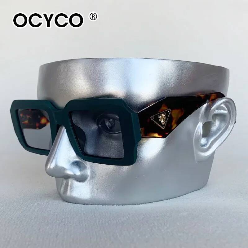 Lunettes de soleil carrées de marque de luxe pour hommes et femmes, mode extérieure, protection UV, Vintage, tête de léopard, Design