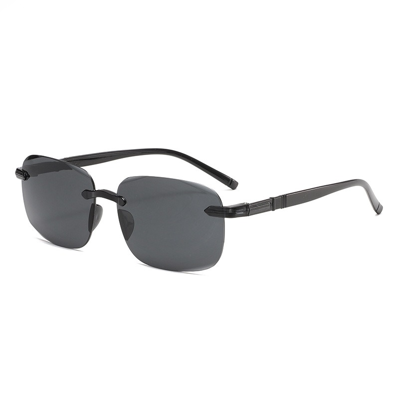 Lunettes de soleil carrées sans monture de luxe pour hommes, ultralégères, pour la conduite, protection UV400, classiques, pour l'extérieur