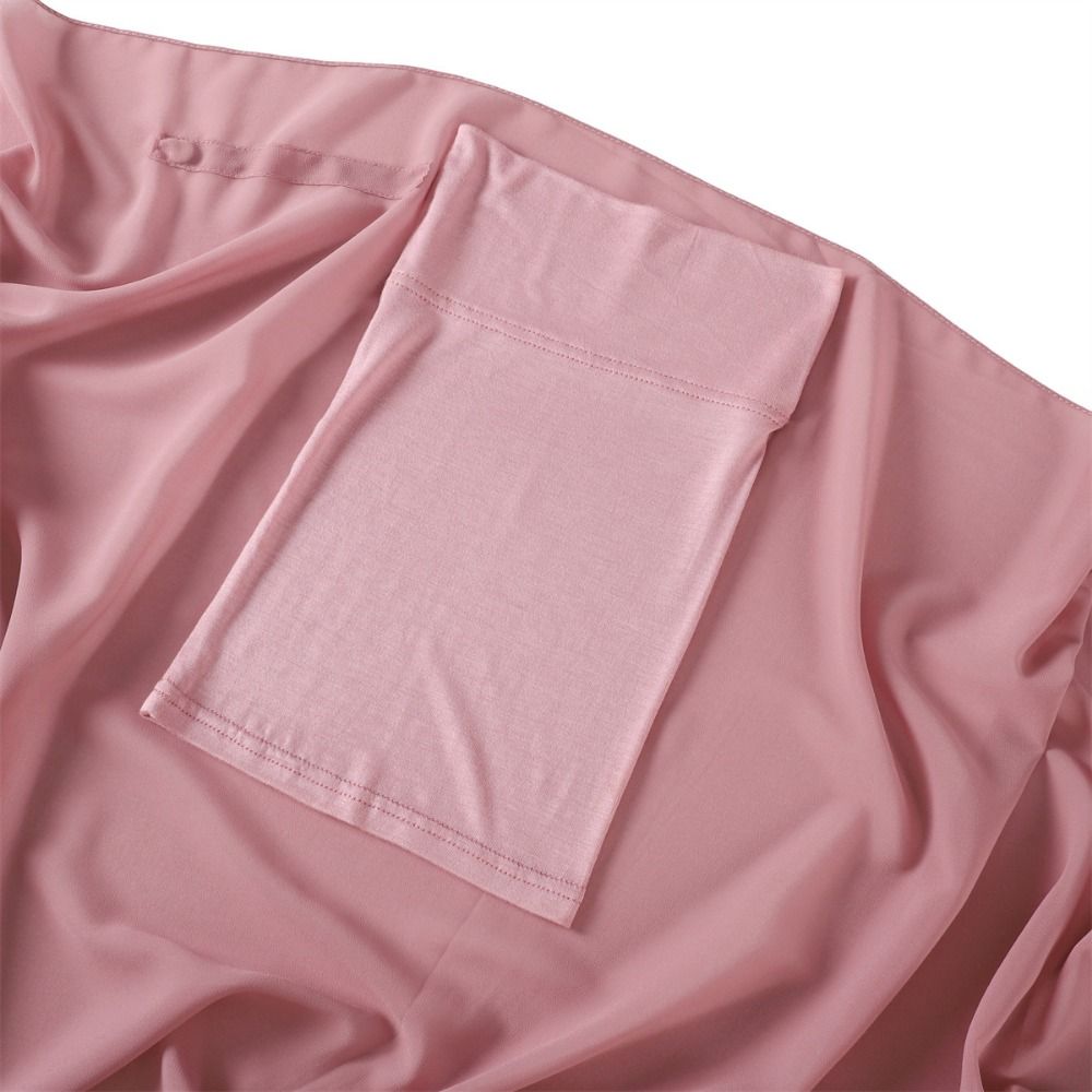 Hijab instantané 2-en-1 en mousseline avec aimants intégrés, couleur unie, long foulard musulman avec sous-bonnet, couvre-chef islamique confortable