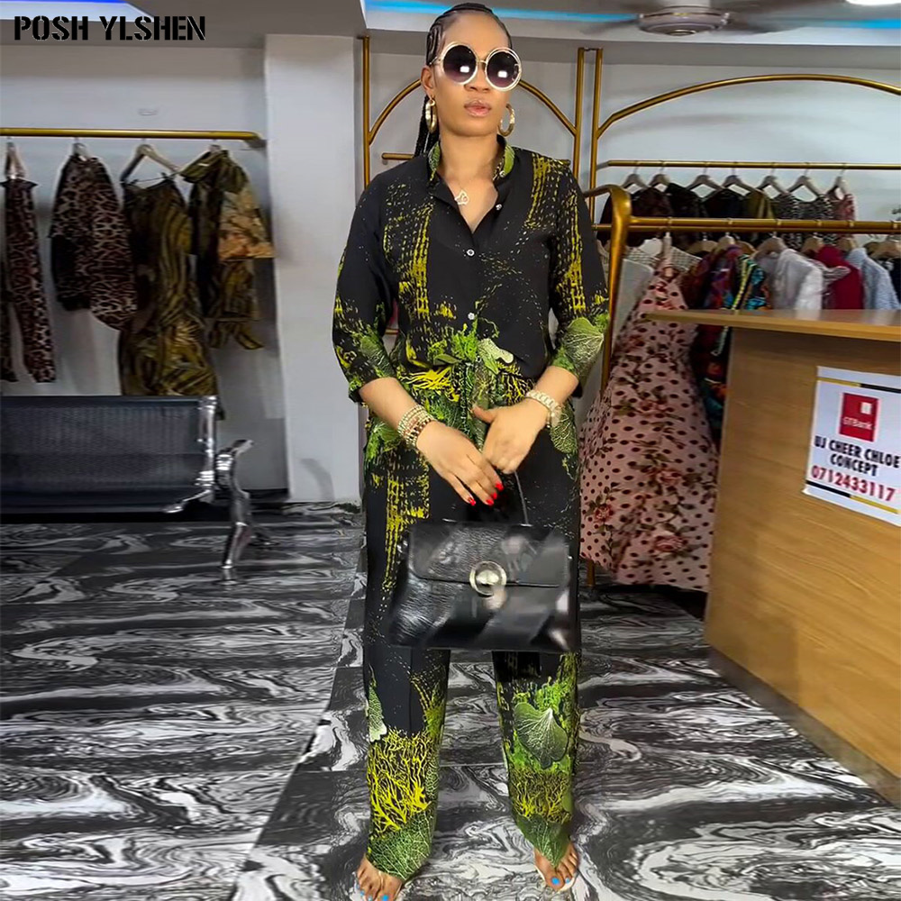 Deux ensembles de pantalons 2 pièces pour femmes, vêtements d'été, robes africaines pour femmes, Sexy, nouvel ensemble assorti, vêtements africains pour dames, 2025