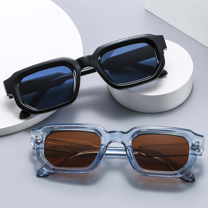 Lunettes de soleil rectangulaires de luxe pour femmes et hommes, de marque de créateur, décontractées, en plastique, pour l'extérieur