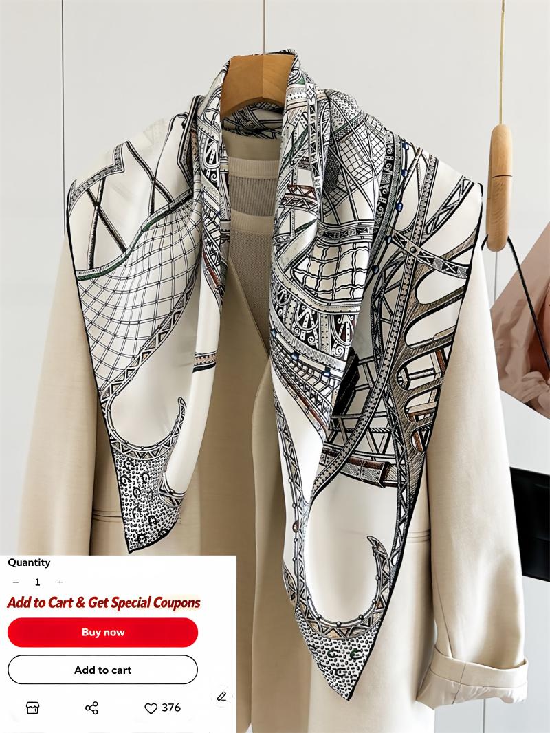 Écharpe en soie imprimée de luxe pour femmes, design de marque, 90*90cm, soie twill, châle tendance pour toutes les saisons