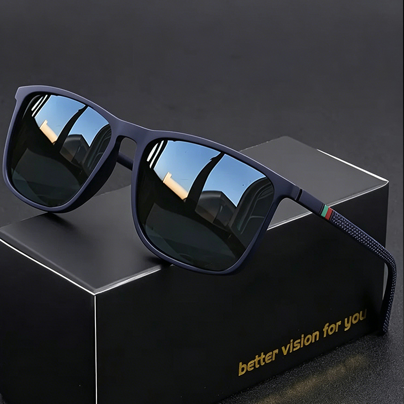 Lunettes carrées vintage tendance, idéales pour la conduite et les vacances, également un cadeau idéal.