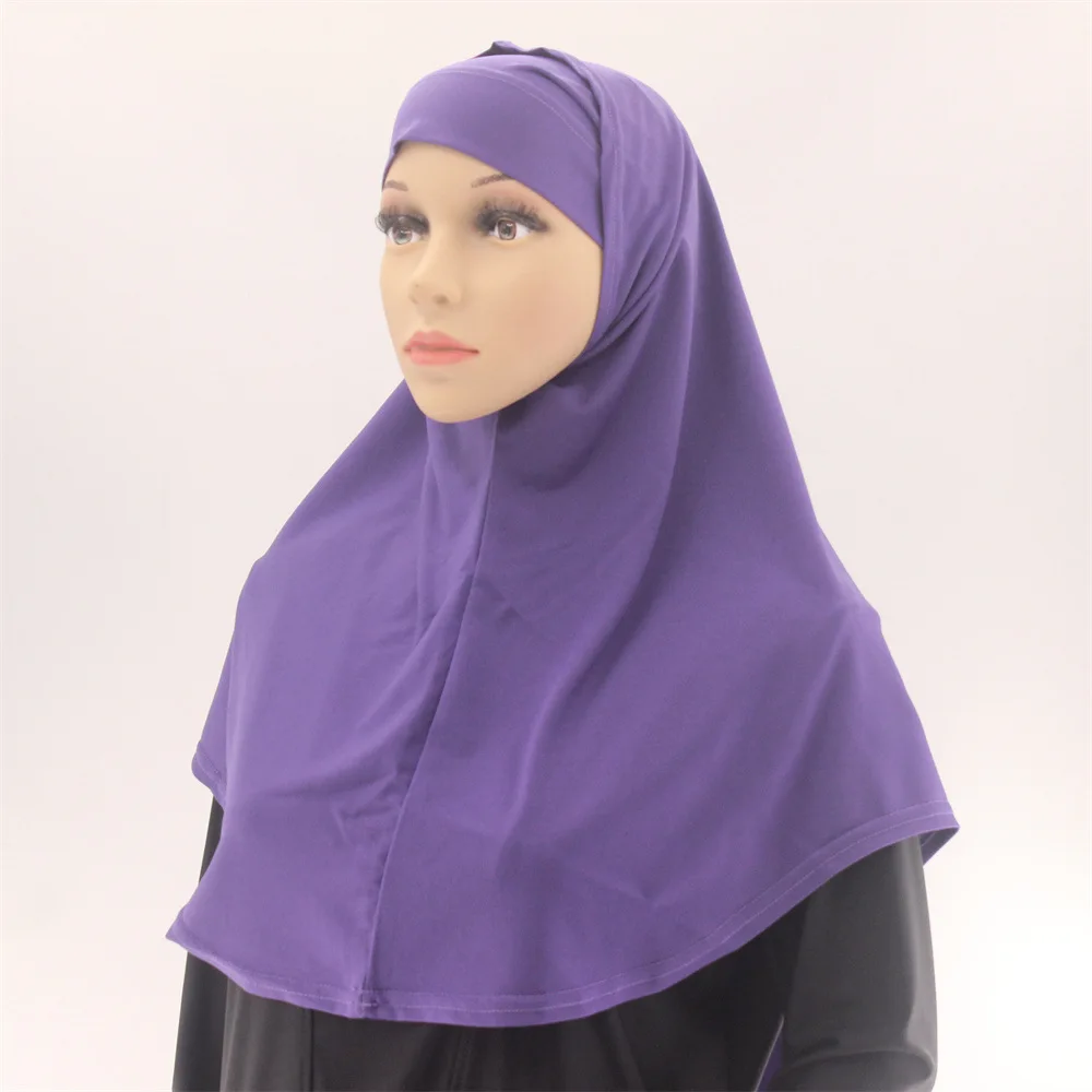 2 pièces sous-écharpe avec Hijab ensemble femmes musulmanes couverture complète foulard instantané Turban Islam prière Hijabs châles arabes envelopper Khimar