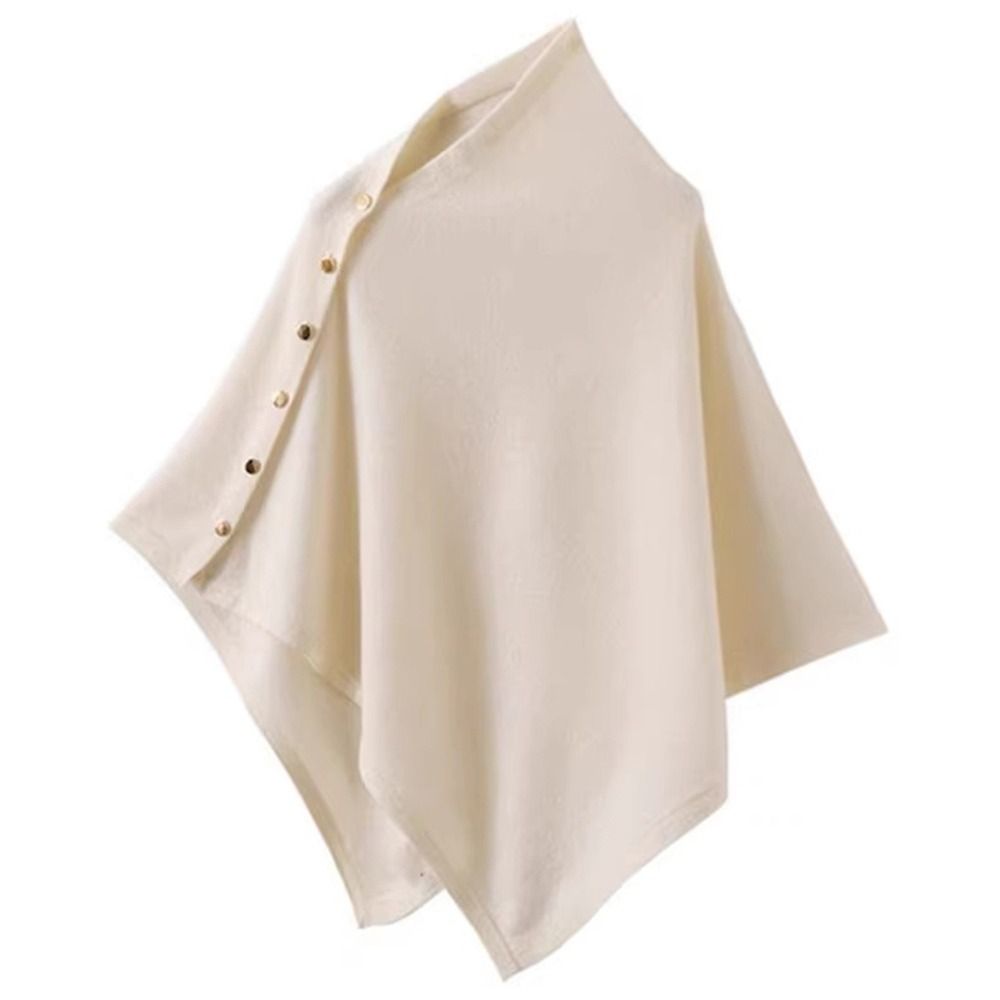 Nouveau châle pashmina avec boutons, poncho tricoté épais et chaud, châle-écharpe décontracté irrégulier, automne-hiver