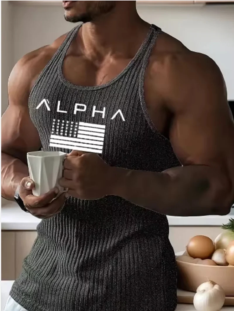 Nouveau débardeur de sport fitness pour homme, sans manches, tricoté, à rayures verticales, décontracté, amincissant, pour l'été
