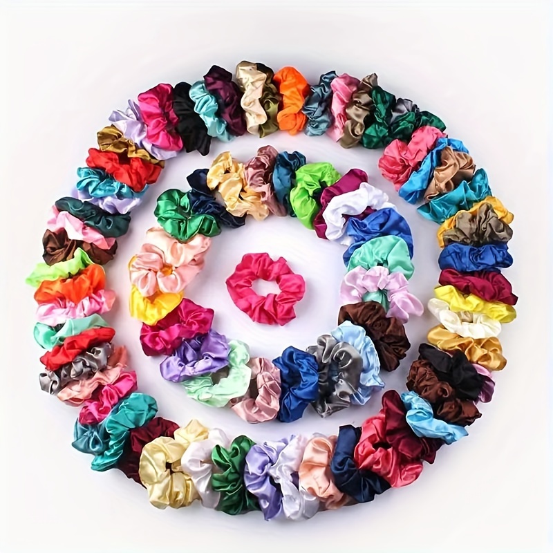 20/30/50 pièces aléatoire élégant Satin coloré grandes tresses bandeaux-rétro Simple et polyvalent tissu français soie synthétique S