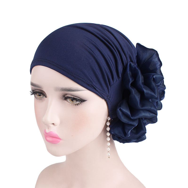 Scrunchie volumisant pour hijab à grande fleur, sous-hijab musulman, bonnet islamique sous-voile