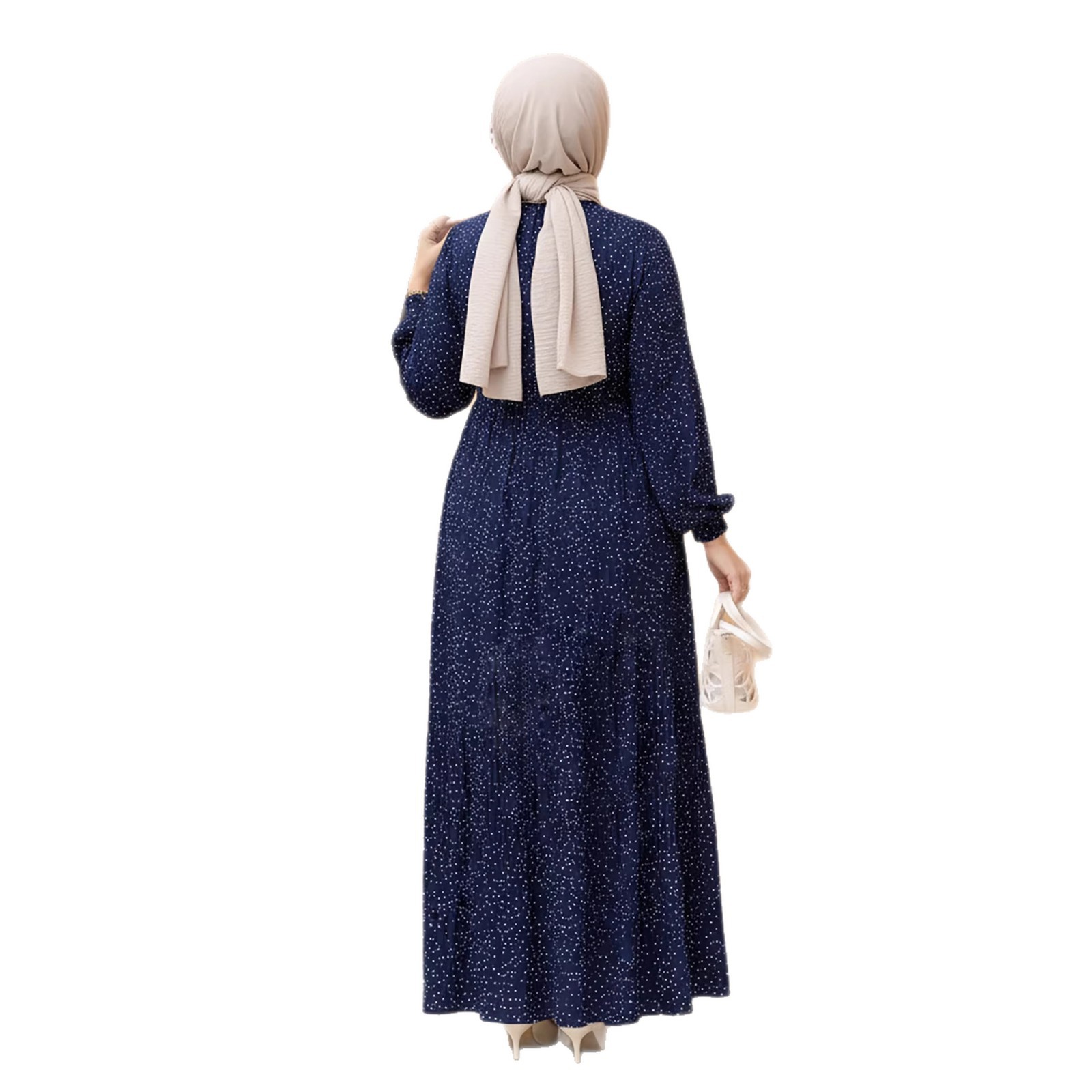 Robes de l'Aïd Abaya Femme Dubaï Jalabiya Ramadan Robe à Pois Musulmane Nœud Longue Robe Marocaine Fête Vestidos Abayas Kaftan 2026