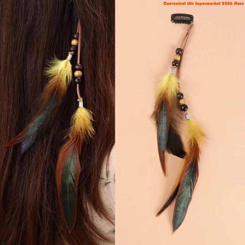 E06E élégant plume glands accessoire cheveux postiches fête pour les tenues à mode