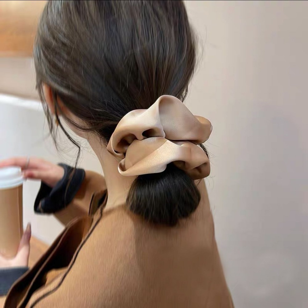 Chouchous de luxe en Satin, 3 pièces, soie douce neutre, parfaits pour les Styles quotidiens élégants, Look minimaliste, accessoires chics