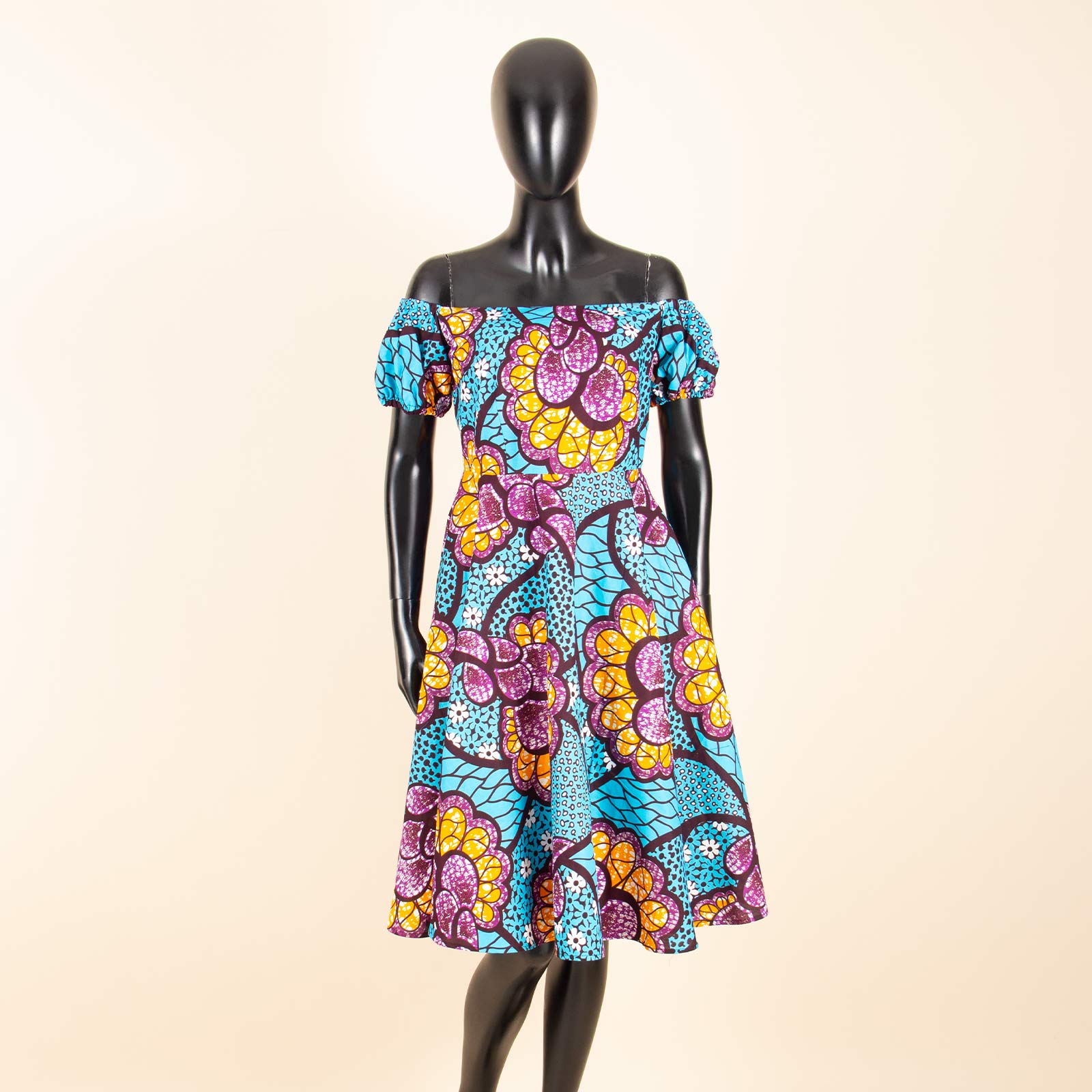 Robe africaine mi-longue imprimée à manches courtes pour femmes, tenue Ankara, tenue traditionnelle, vêtements de mode élégants, taille haute, 2425102