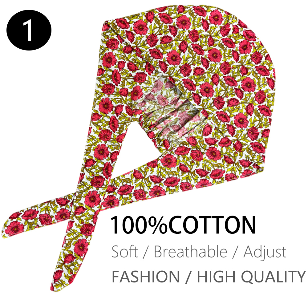 Chapeau chirurgical d'allaitement pour femme et homme, en coton, pour animalerie dentaire, Chef, Salon de beauté, travail, chirurgie, casquettes médicales avec bandeau