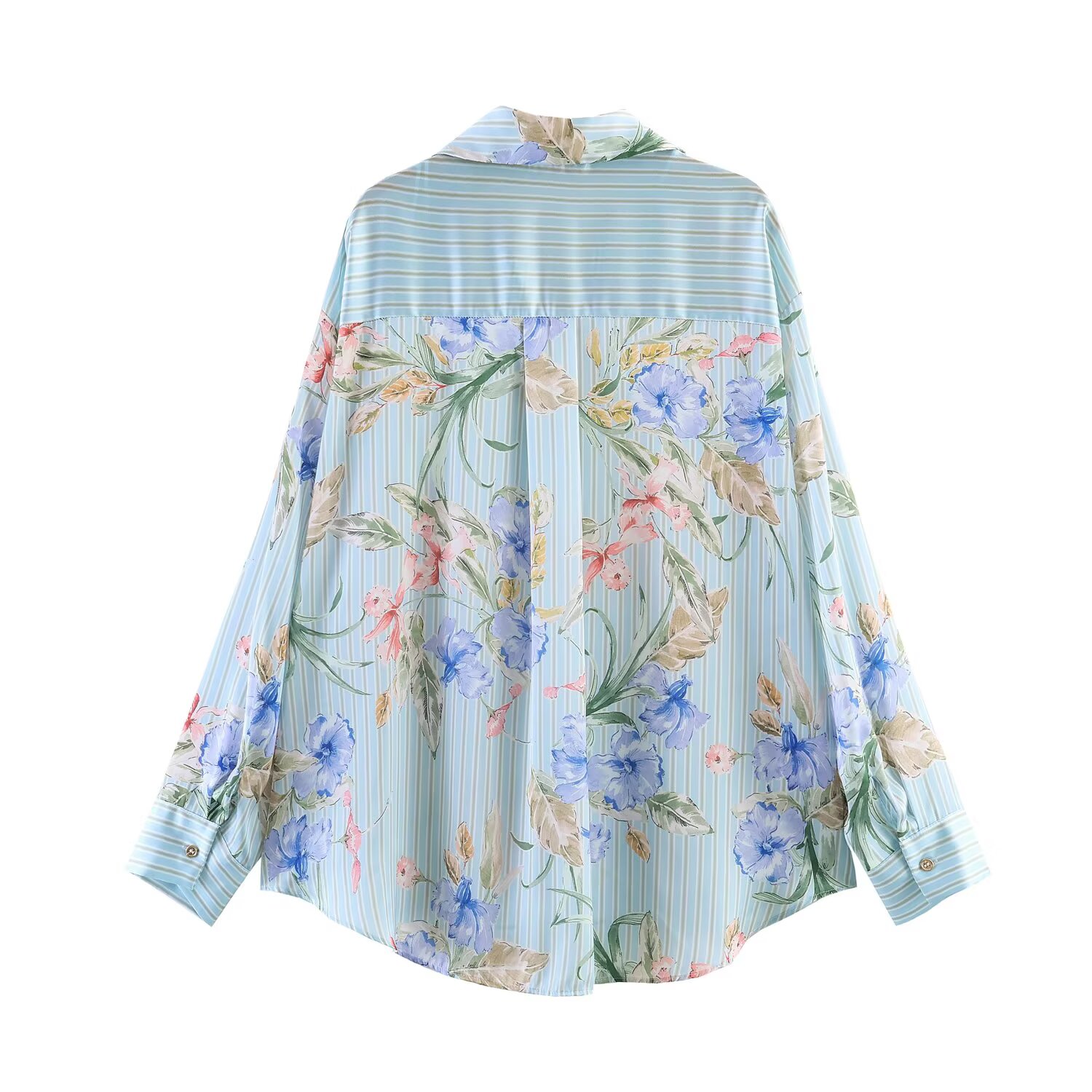 Nouvelle chemise pour femme à imprimé floral, en satin de soie, à manches longues, coupe ample, respirante, douce pour la peau, printemps-été