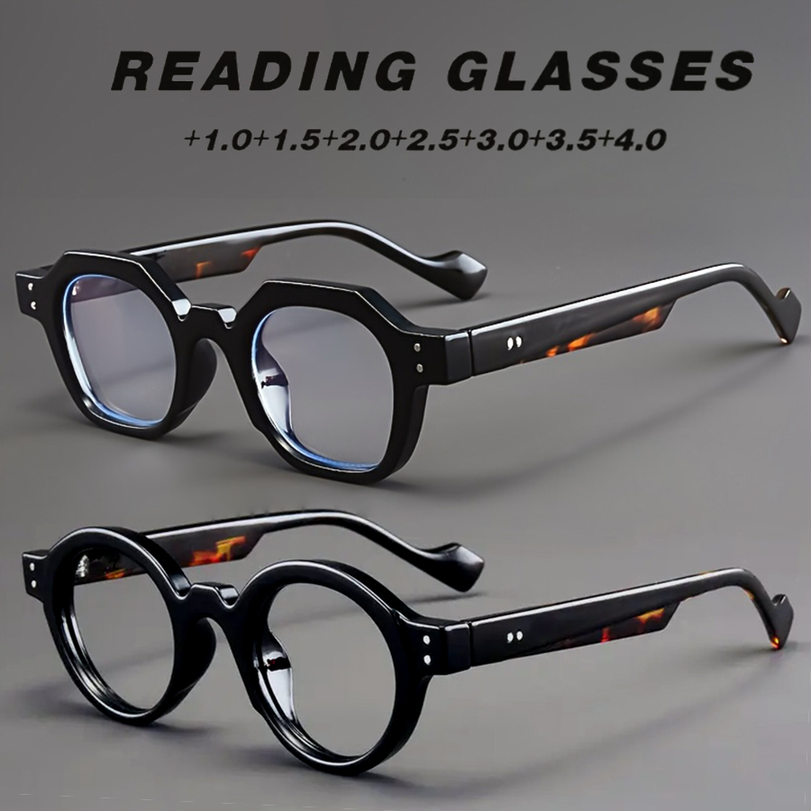 Vintage rétro rond femmes hommes lunettes optiques cadre lecture presbytie lunettes avec dioptrie 0 + 1.0 à + 4.0 femme mâle lunettes