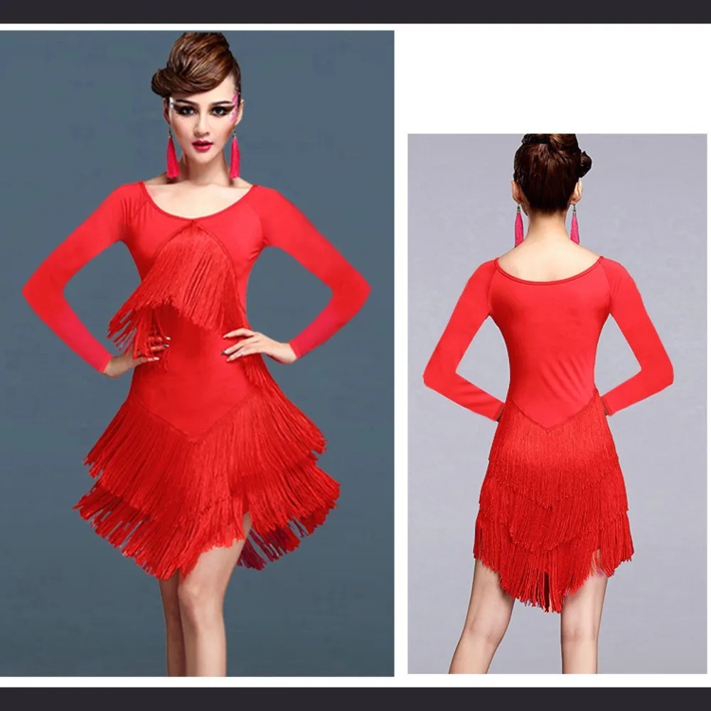 Jupe de danse latine pour femmes, vêtements de danse, costume de performance, uniforme de compétition, jupe à franges, vêtements élégants et à la mode