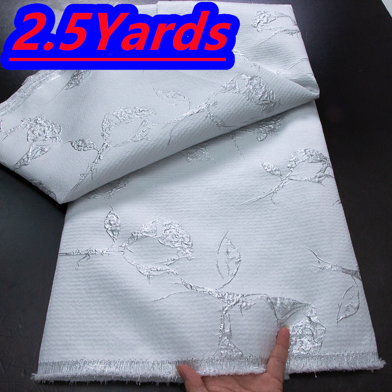 Tissu en dentelle brocart français 2026 de haute qualité, 2,5 yards, tissu en dentelle organza africain nigérian de luxe doré pour la couture féminine
