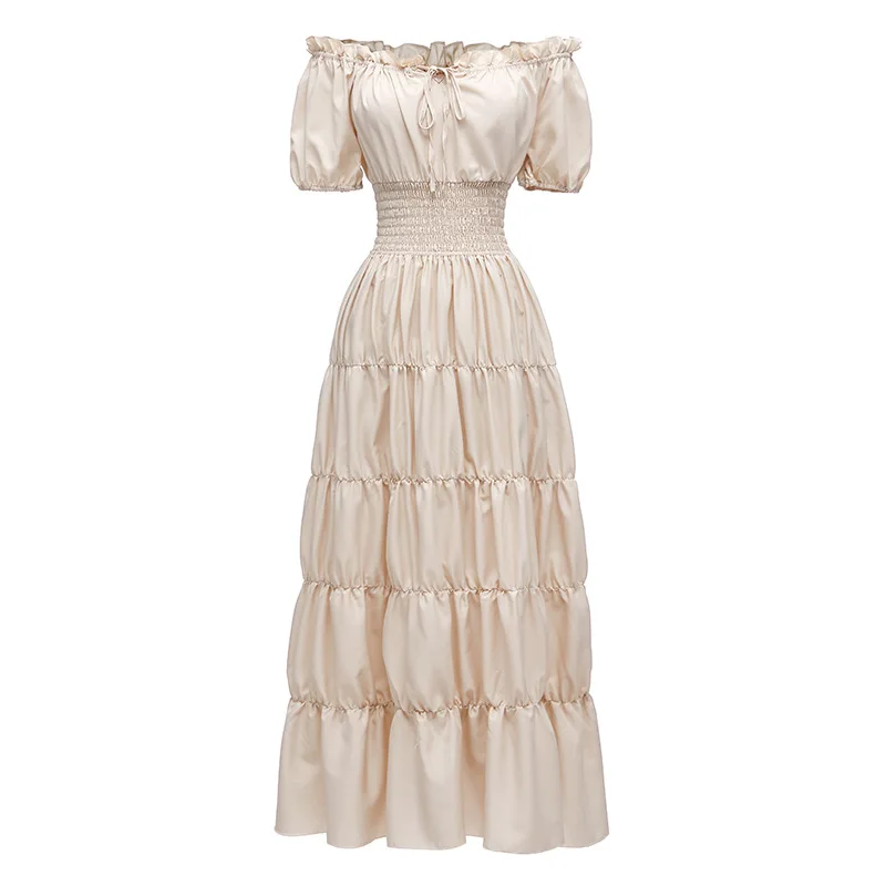 Costume de Cosplay Médiéval pour Femme, Robe Rétro Victorienne, Manches Courtes, Renaissance 7.5 ate, Gothique, Halloween, Carnaval