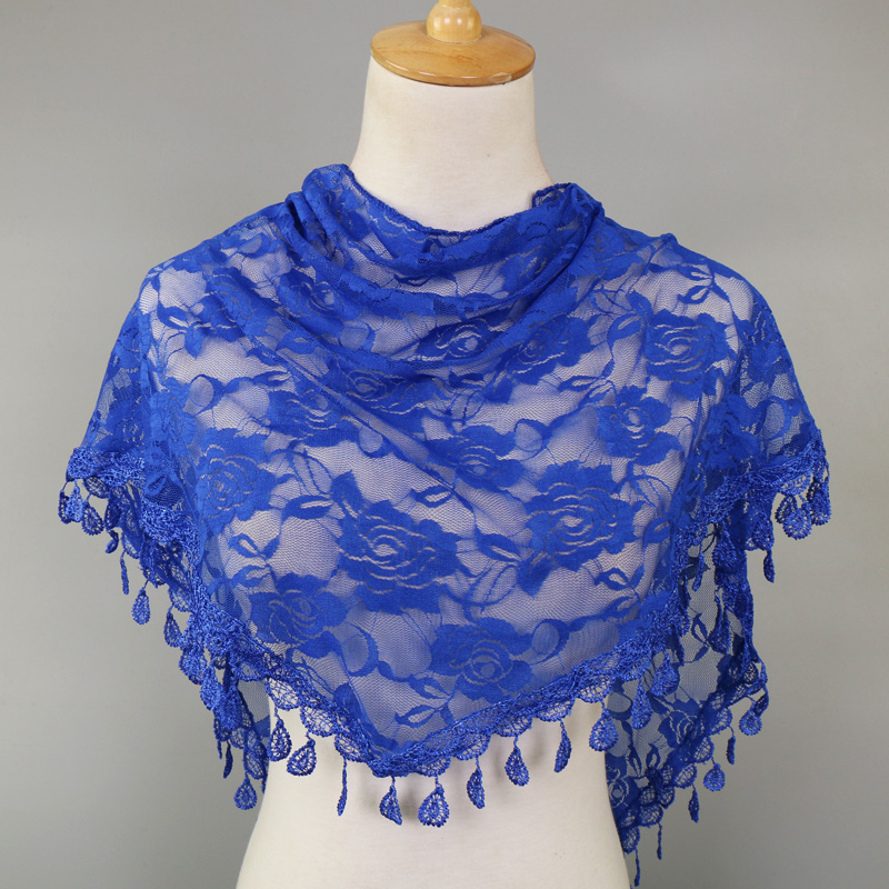 Voile en dentelle brodé pour femmes, écharpe Hijab pour église, mantille espagnole, bandeau catholique, glands, châle, enveloppe florale pour cheveux