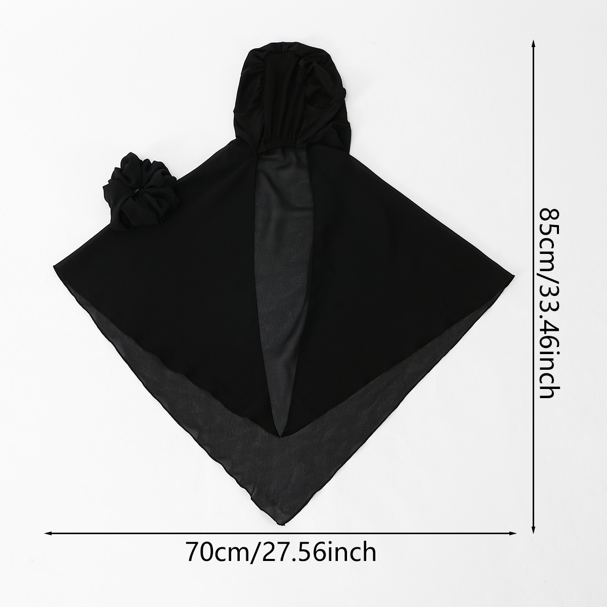 Nouveaux hijabs instantanés en jersey de mousseline pour femmes, avec attache de cheveux en mousseline, turban élastique, bonnet respirant pour l'Aïd, 85*70cm