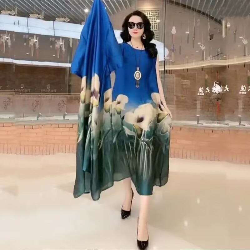 Ensemble Deux Pièces Tout-en-un pour Femme, Robe et Jupe Imprimée Fine Trempée, Vêtement d'Été, Nouveau, 2023, CommConsulX666