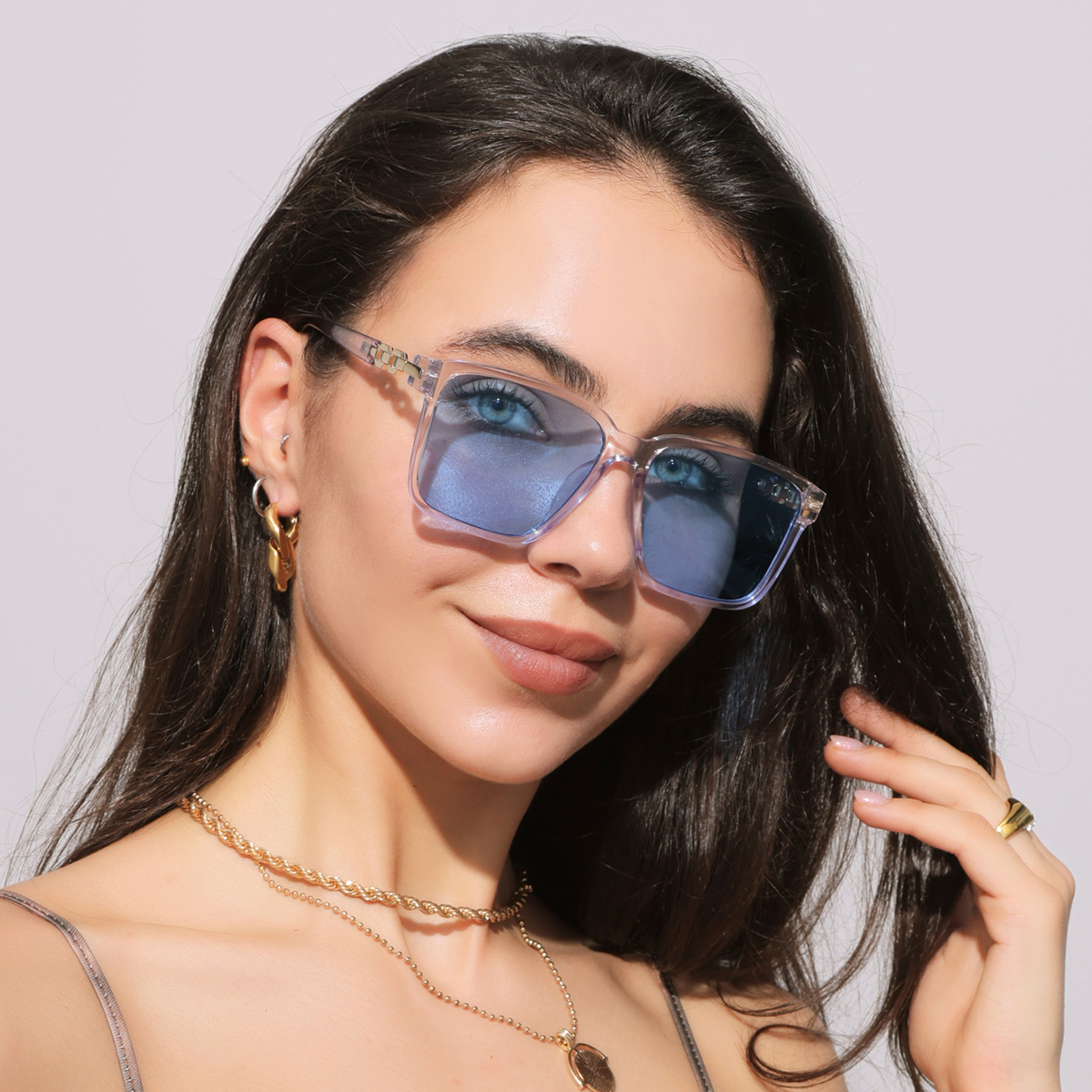 Mode femmes lunettes de soleil Style carré lunettes de soleil accessoires dégradé lentille Anti-UV400 marque de luxe Oculus lunettes femme