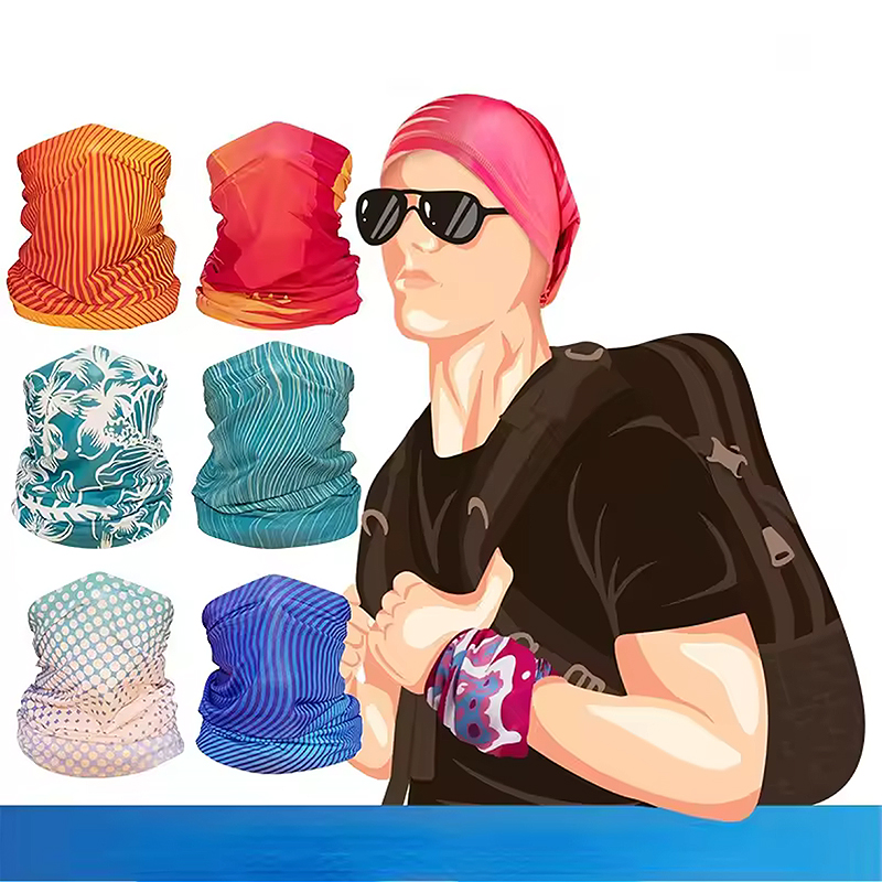 Écharpe de montagne en soie glacée, masque facial de protection solaire, bandana unisexe pour la pêche et le cyclisme en extérieur