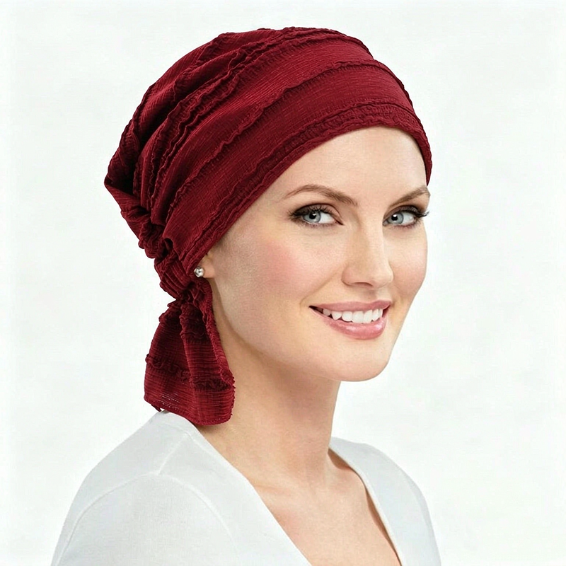 Nouveaux chapeaux hijab musulmans unis à effet froissé, bonnets à volants souples et élastiques, foulard, turban, bonnet, bonnet de chimio, couvre-chef, turbante