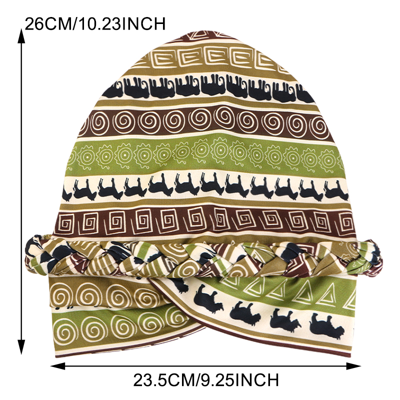 Nouveau bandeau africain Turban casquette impression torsions tresse tête casquette turban africain et calotte