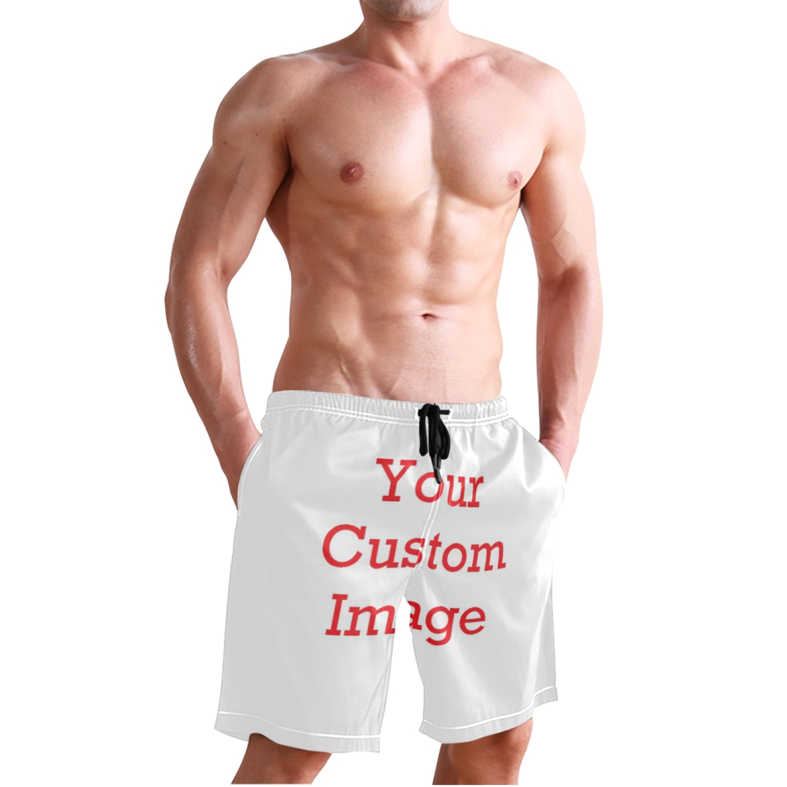 Shorts de bain pour hommes, motif personnalisé, séchage rapide, décontractés, en polyester, avec doublure en maille et poches