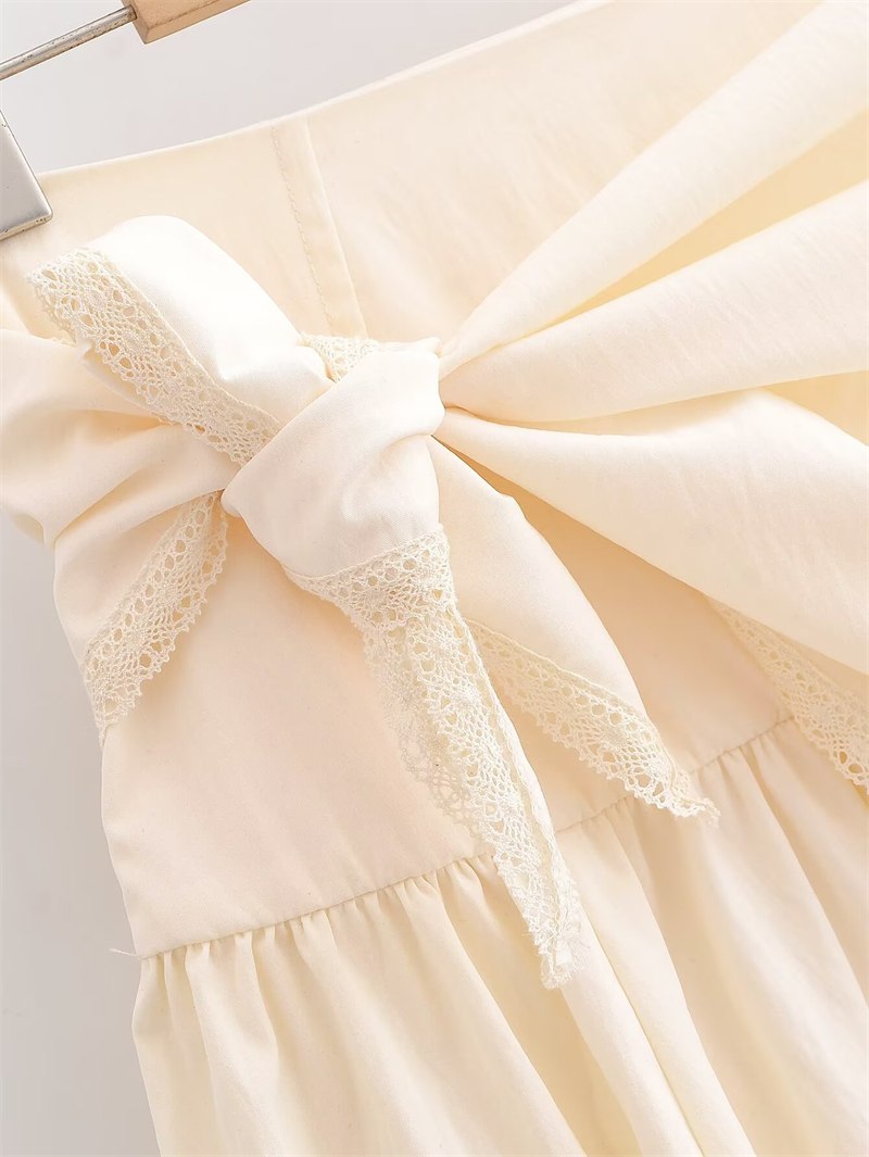 Jupe Femme 2026 Nouvelle Collection Printemps-Été Beige Écharpe Moelleuse Jupe Midi Décontractée Chic Personnalité Féminine