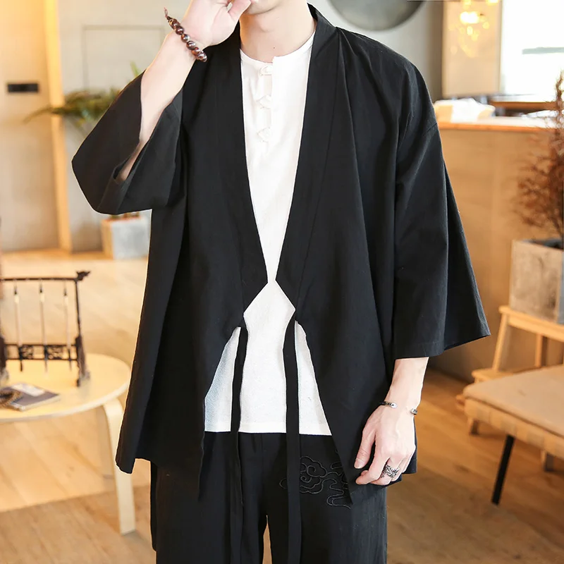 Vêtements orientaux pour hommes, hauts orientaux, chemises orientales pour hommes, chemisier Hanfu Cheongsam en lin, vêtements de Style Vintage, Traditio chinoise