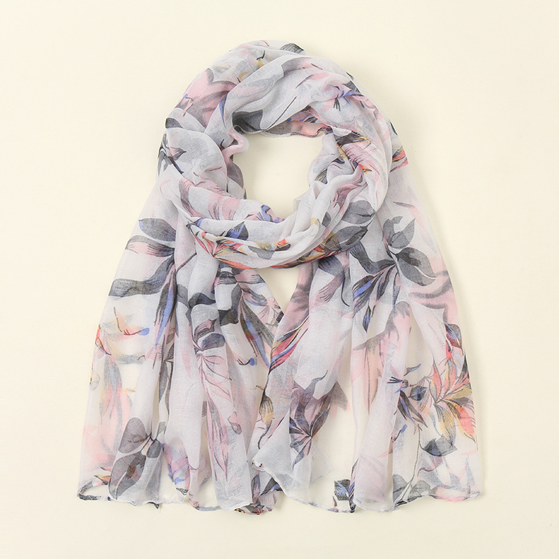 Châles en Viscose de Coton Rétro Floral pour Femme, Écharpe Respirante, Rond Pashmina, Étole, Hijab Musulman, Bufandas, Haute Qualité, Hiver, 180x85cm