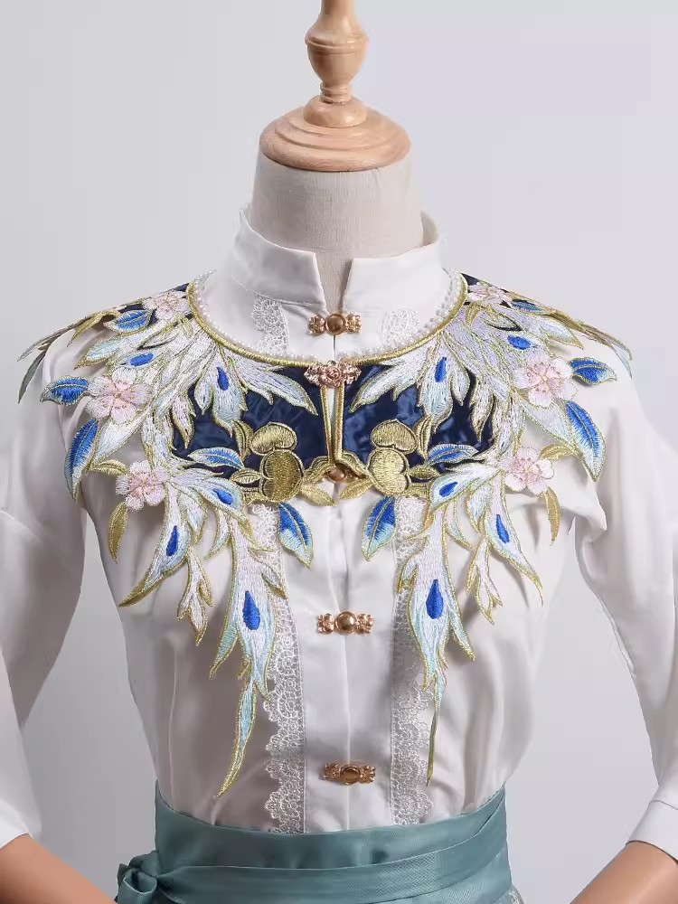 Châle Pashmina Brodé pour Femme, Vintage, Everak Pearl, Col, Printemps, Été, R657