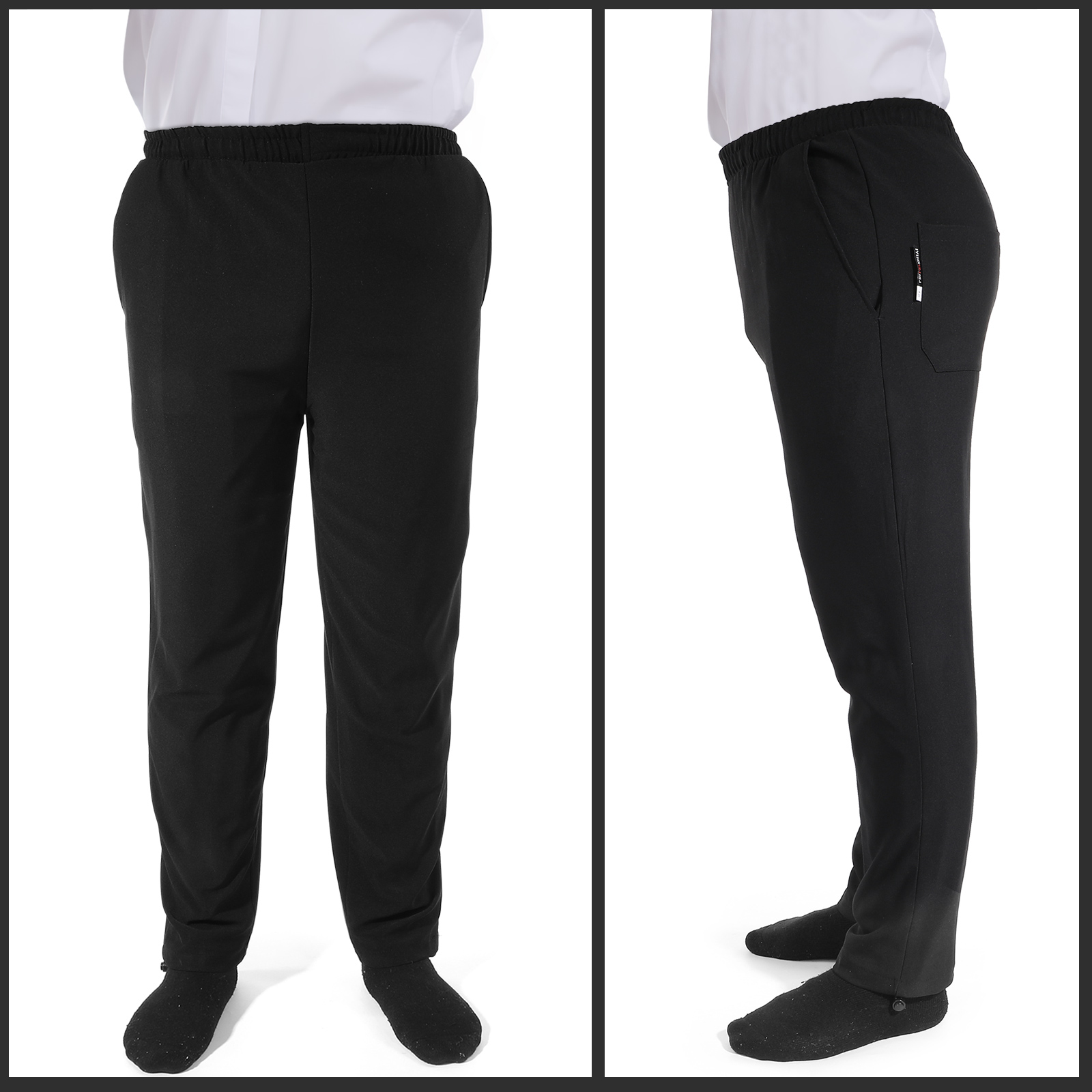 Une paire de vêtements de travail de chef pantalons durables pantalons de chef en matériau respirant-taille S (noir) pour hommes Filipina