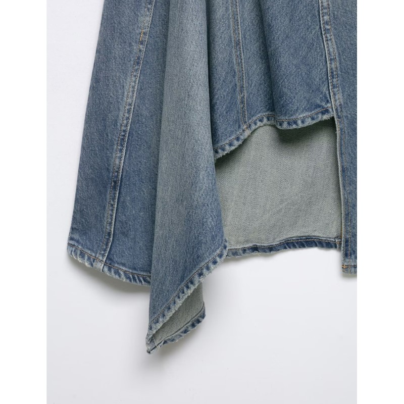 Jupe en jean asymétrique pour femme, nouvelle collection printemps, décontractée, taille mi-haute, avec poches, jupes en dentelle pour femme, jupes chic et tendance pour femme