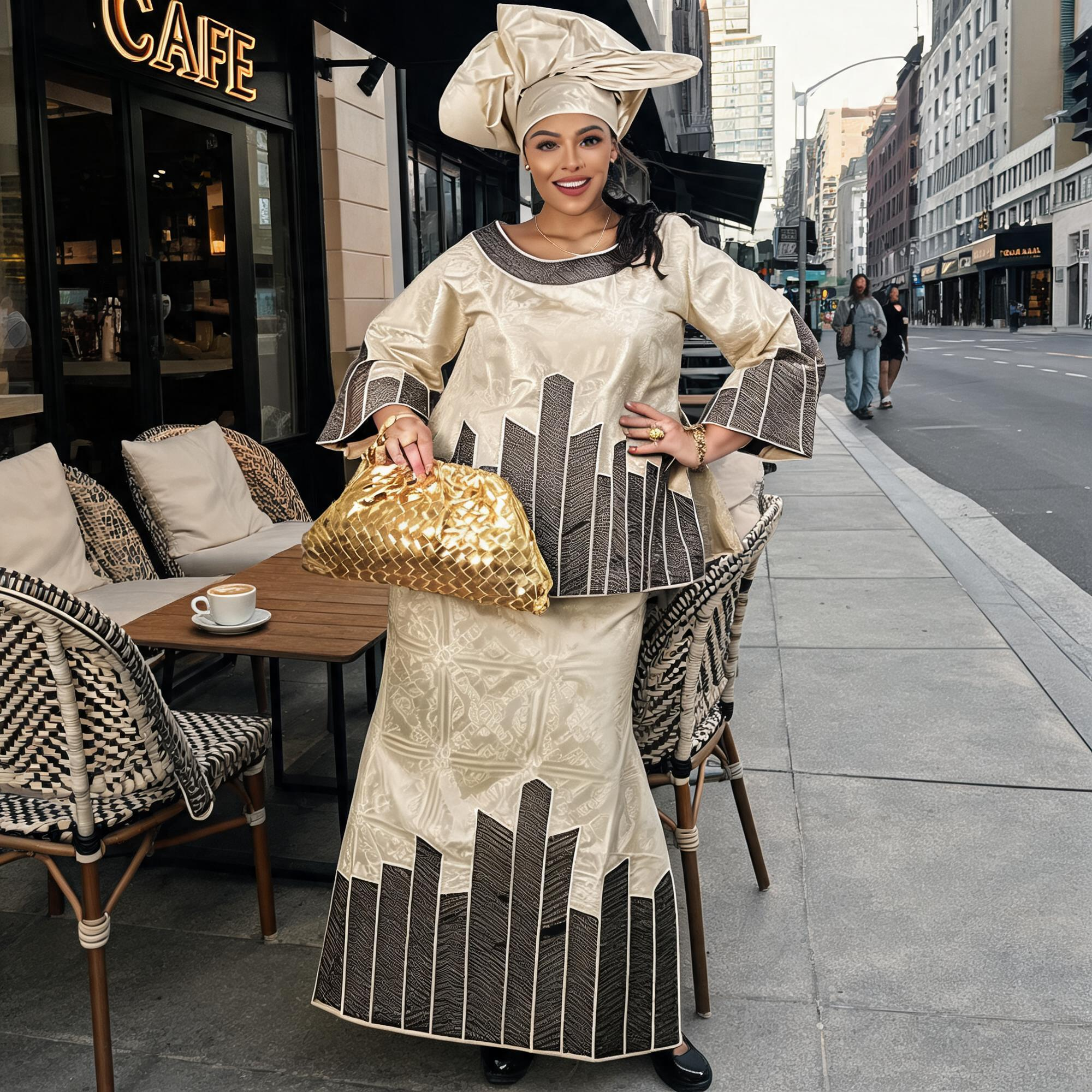 Robes africaines pour femmes grande taille, robe longue en bazin riche avec broderie et écharpe
