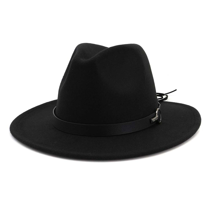 QBHAT-Chapeau en feutre de laine à large bord pour hommes et femmes, chapeau Fedora Jazz, chapeau de cow-boy Trilby de style ander, robe formelle de fête, grande taille, jaune, blanc