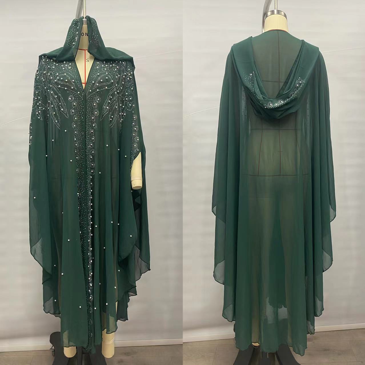 Robe Abaya caftan musulmane pour femmes, Hijab, Kimono, en mousseline de soie, à capuche, vêtements islamiques, tenues de dubaï, 2026