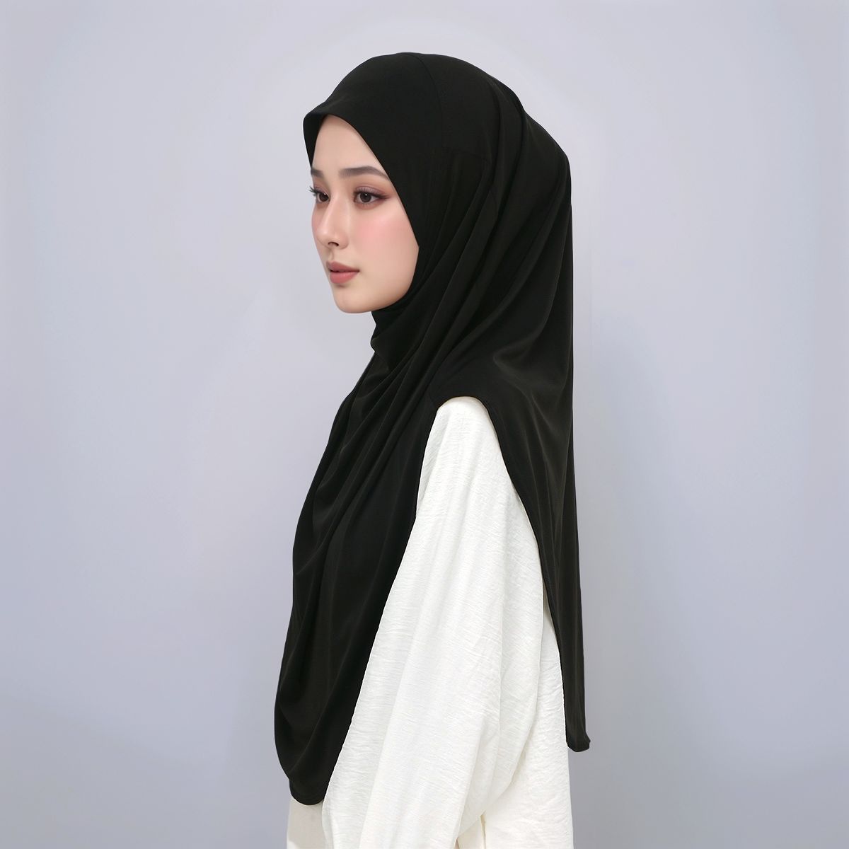 Femmes musulmanes instantané Hijab islamique couleur unie casquette intérieure malais Double menton Undercap dames cristal chanvre Bonnet chapeau Tuban Bandan