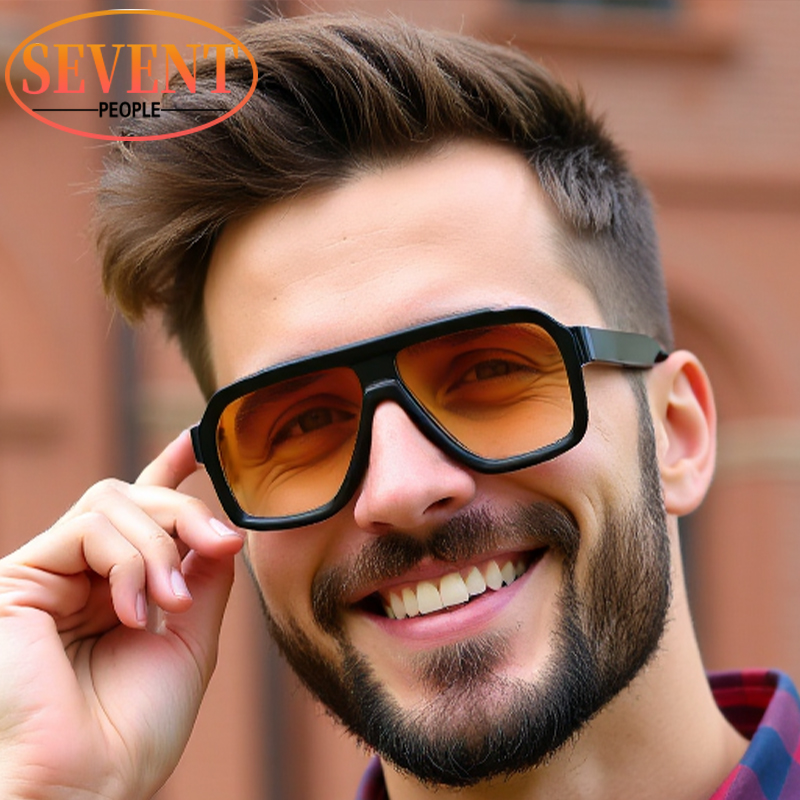 Lunettes de soleil carrées surdimensionnées classiques pour hommes 2026 – Monture métallique tendance de luxe, grandes lunettes de protection élégantes pour femmes