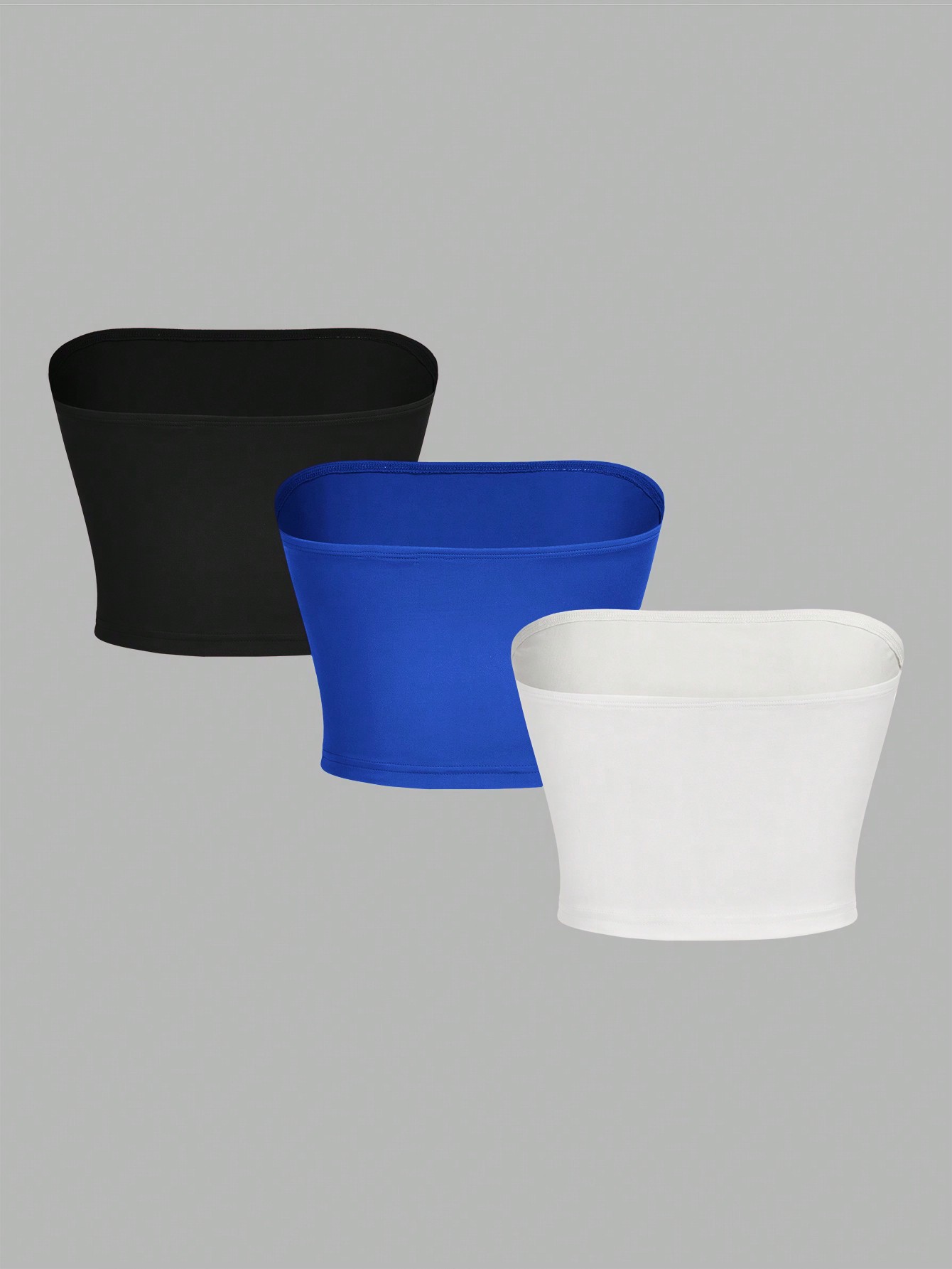 3 gilet sans bretelles pour femmes, haut court sans manches, bouche plate, nombril enveloppé sur la poitrine ﻿ tenue de soirée gilet sans bretelles