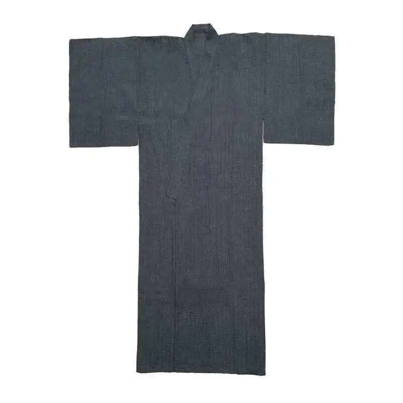 KIMONO – ensemble pyjama traditionnel japonais YUKATA pour hommes, longues Robes d'été avec ceinture, 95% coton, vêtements de nuit, peignoir