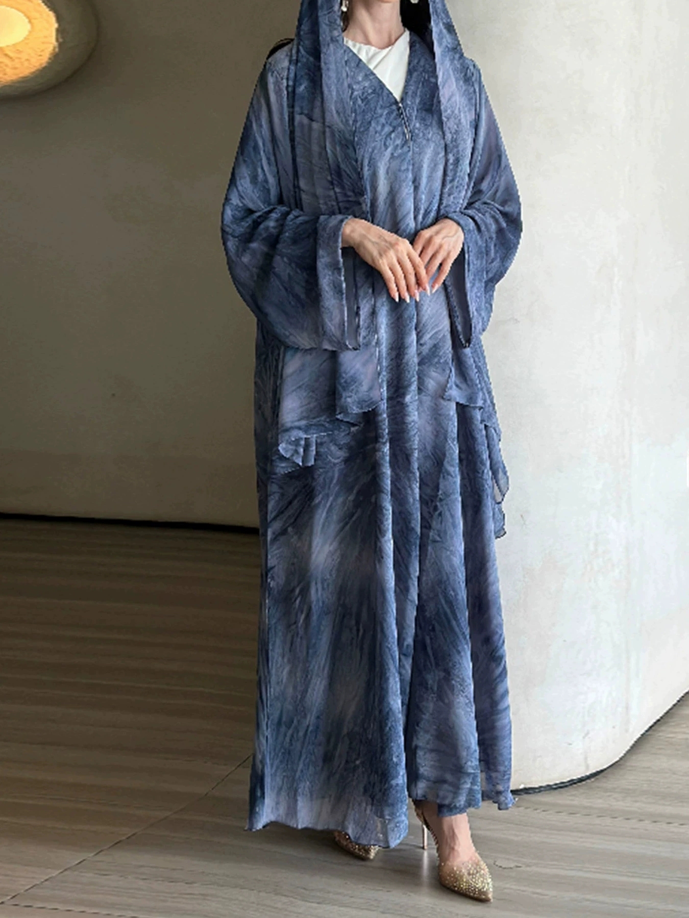(Écharpes non incluses) Cardigan Abaya Modeste Tendance Mode Imprimé Vêtements pour Femmes Moyen-Orient Meilleures Ventes
