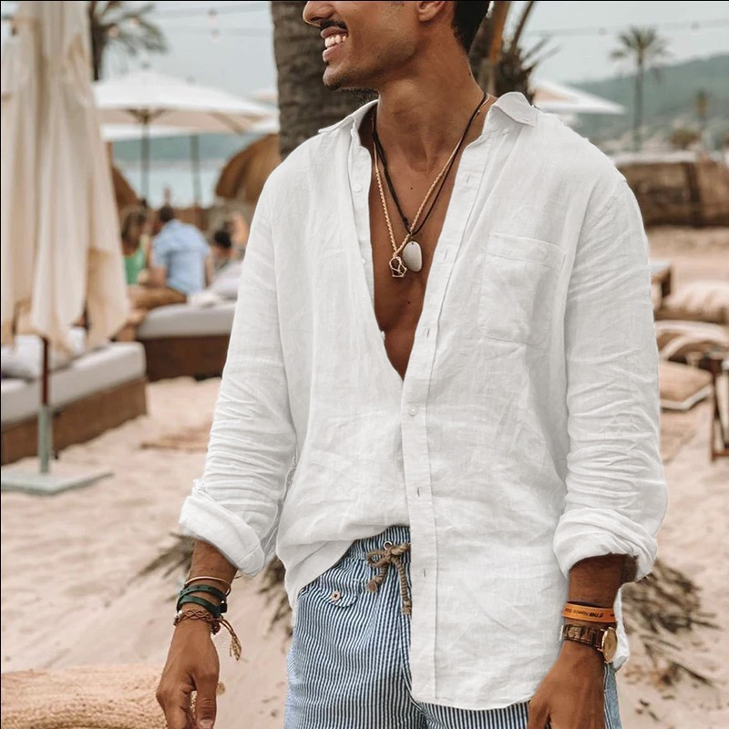Chemise homme manches longues coupe régulière hommes décontracté surdimensionné ample simple boutonnage chemise loisirs printemps été homme Blouse chemise